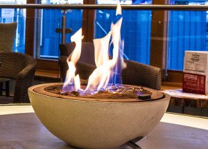 Fire bowl at The Mare Pool